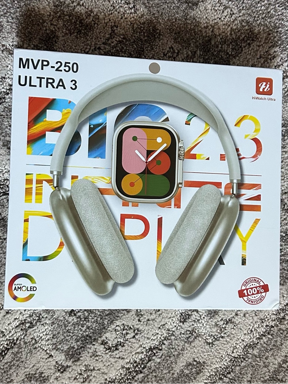 MVP-250 Ultra 3 Silver Smartwatch and Headphones